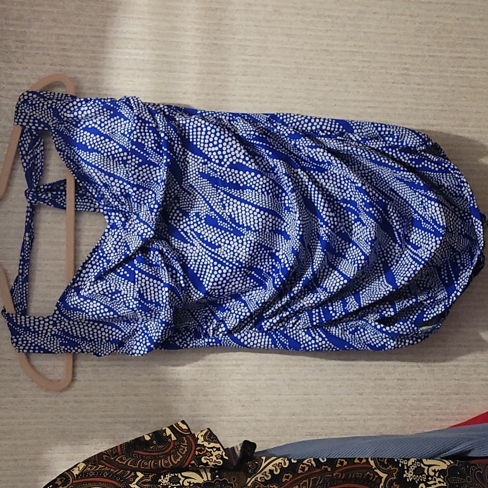 Blue and white swim one piece size XL